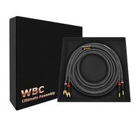 WORLDS BEST CABLES Eminence Câble de haut-parleur unique Hi-Fi pour canal central 8 AWG OFC ultra pur et gaine en tweed carbone
