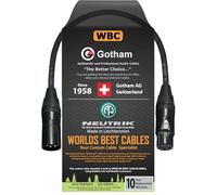 WORLDS BEST CABLES Gotham GAC-4/1 - Câble Star Quad Mic - 30 cm avec fiches XLR Neutrik Gold