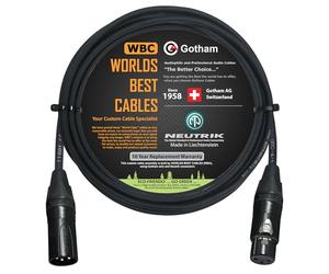 WORLDS BEST CABLES - Gotham GAC-4/1 - Star Quad Mic Câble - 4 Meter avec Neutrik Gold XLR Plugs