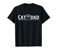 Worlds Best Cat Dad Ever Vintage Cat Dad Day Men T-Shirt