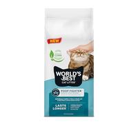 WORLD'S BEST CAT LITTER Poop Fighter Défense maximale des odeurs, 3,6 kg - Ingrédients naturels, agglomération rapide, jetable, 99 % sans poussière et fabriqué aux États-Unis - Contrôle des odeurs