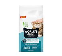 WORLD'S BEST CAT LITTER Poop Fighter Défense maximale des odeurs, 6,8 kg - Ingrédients naturels, agglomération rapide, jetable, 99 % sans poussière et fabriqué aux États-Unis - Contrôle des odeurs