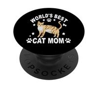 Worlds Best Cat Mom Cat Mom Cat Mom Best Cat Mom Cats PopSockets PopGrip Adhésif