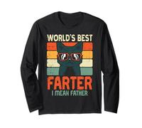 Worlds Best Farter I Mean Father Cat Funny Fête des Pères Papa Manche Longue