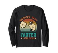 World's Best Farter I Mean Father Funny Cat Fête des pères 2026 Manche Longue