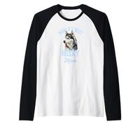 World's Best Husky Mom Aquarelle Mignonne Sibérienne Husky Mama Manche Raglan