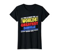 World's Greatest Danielle Nom drôle Danielle T-Shirt Graphique avec Valeur, Femme, Noir, L