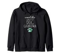Worlds Greatest Dog Grandma Pet Mom Dog Lover Paw Print Sweat à Capuche