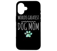 Worlds Greatest Dog Maman propriétaire d'animal de Compagnie Mignon Empreintes de Pattes Coque pour iPhone 16