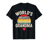 Worlds Greatest Grandma Retro Sunset Heart T-Shirt