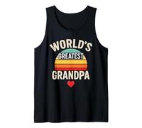 World's Greatest Grandpa Ever Retro Sunset Heart Débardeur
