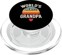 World's Greatest Grandpa Ever Retro Sunset Heart PopSockets PopGrip pour MagSafe