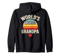 World's Greatest Grandpa Ever Retro Sunset Heart Sweat à Capuche