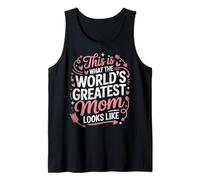 World's Greatest Mom Typographie Cœurs Flèches Mama Débardeur