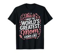 World's Greatest Mom Typographie Cœurs Flèches Mama T-Shirt