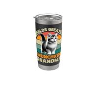 Worlds Greatest Munchkin Chat Grandma - Chat amusant - Propriétaire rétro Gobelet isotherme en acier inoxydable double paroi