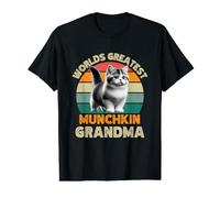 Worlds Greatest Munchkin Chat Grandma - Chat Amusant - Propriétaire rétro T-Shirt Graphique avec Valeur