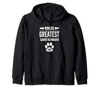 Worlds Greatest Saint Bernard Dog Dad Paw Print Pet Père Sweat à Capuche
