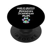 Worlds Greatest Schnauzer Miniature Motif Empreintes de Pattes PopSockets PopGrip Adhésif