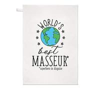 World's Meilleur Masseur Thé Serviette Plat Tissu