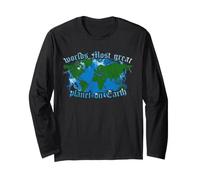 World's Most Great Planet on Earth Funny Bootleg Map Manche Longue