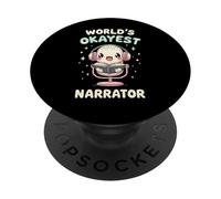 World's Okayest Narrateur drôle Kawaii PopSockets PopGrip Adhésif