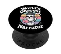 World's Okayest Narrateur drôle Kawaii PopSockets PopGrip Adhésif