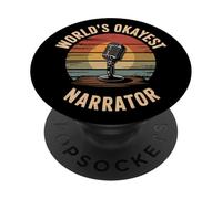 World's Okayest Narrateur drôle Vintage PopSockets PopGrip Adhésif