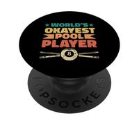 World's Okayest Pool Funny Billard Balles de Billard Joueur de Piscine PopSockets PopGrip Adhésif