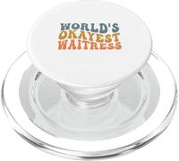 World's Okayest Waitress - Drôle rétro ondulé PopSockets PopGrip pour MagSafe