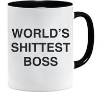 World's Shittest Boss Tasse humoristique de qualité supérieure avec coffret cadeau 325 ml