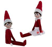 Worlds Smallest World's Smallest Elf on The Shelf Lot de 2 figurines pour garçon et fille Peau claire