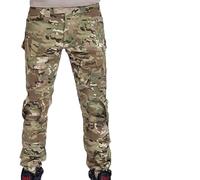 Hommes Tir BDU Combat Pantalon Pantalon avec Genouillères Multicam MC pour Tactique Militaire Army Airsoft Paintball (M)