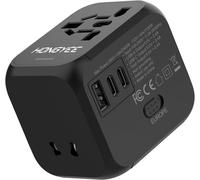 Worldwide Universal Travel Adapter,Adaptateurs pour l'international avec USB A et 2 USB C PD 20W,2500W AC avec Double fusible,for USA,UK,Germany,China,Japan and Many Other Countries
