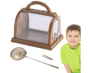 Worm Catcher Tool, Butterfly Collecting Cage, 7,68 x 6,69 pouces Portable Fly Catcher Viewer, Jouet éducatif interactif pour salle de amping, activités, rose, café