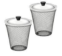 Worm Composter | 2 Pieces Metal Mesh Basket - with Lid in-Ground Worm Compost Bin | for Nutrient Supply Kitchen Scraps Waste Harvesting Urban Farming
