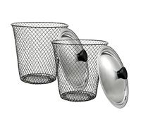 Worm Composter - 2 Pieces Metal Mesh Compost Container with Lid, in Ground Worm Compost Bin for Kitchen Scraps, Waste Nutrient Supply Urban Farming, Garden Soil Recycling Tool