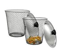 Worm Composter - 2pcs Metal Mesh in Ground Compost Bin with Lid Garden Worm Compost Container for Kitchen Scraps Organic Waste Nutrient Recycling Urban Farming