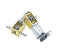 Worm Gear 1218-N20 DC encodeur simple shaft geared electronic starter 3V6V12V gear low speed dual shaft electronic starter MQXFCZUX(Dual Axis, 12V27RPM)