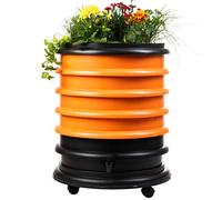 WORMbox | Lombricomposteur 4 Plateaux Orange + Jardinière | 64 litres | Compostez Vos déchets organiques, Les vers de Terre/lombrics produisent du lombricompost