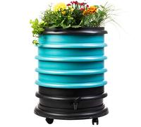 WORMbox | Lombricomposteur 4 Plateaux Turquoise + Jardinière | 64 litres | Compostez Vos déchets organiques, Les vers de Terre/lombrics produisent du lombricompost