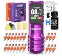 Wormhole Pistolet à Tatouage Sans Fil - Kit Complet avec Mode de Travail Point - Mode Démarrage Saut - Fonction de Minuterie pour Débutants et Artistes - Système de Cartouche d'encre pour Tatouages