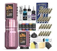Wormhole WTK0255 Kit de tatouage sans fil avec 7 coups réglables, écran intelligent avec 3 modes de fonctionnement, 3 emplacements de mémoire, pour doublure et ombrage et PMU WTK0255