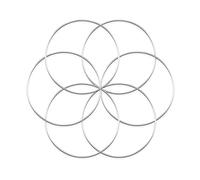 Worown 6 pièces 20cm Argent Cercle Métal, Anneau pour Couronne, Cerceau Metallique pour Faire Un décor de Couronne de Mariage et Artisanat Mural