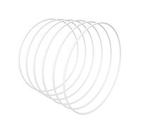 Worown 6 pièces 30cm Blanc Cercle Métal, Anneau pour Couronne, Cerceau Metallique pour Faire Un décor de Couronne de Mariage et Artisanat Mural
