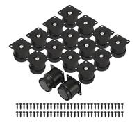 Worown Lot de 16 pieds de meubles réglables (5 à 6,5 cm), en métal noir, avec 64 vis, pieds de meubles de 50 mm pour lit, armoire TV, canapé, bibliothèque, table basse et bureau