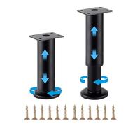 Worown Lot de 2 grands pieds de meubles réglables en hauteur - En métal - 18 à 30 cm - Pour pieds de lit, meubles TV, canapés, armoires, armoires de salle de bain