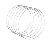 Worown Lot de 6 cercles de couronne florale, anneaux en métal argenté pour la fabrication de couronnes de mariage et de décorations murales, 30,5 cm