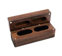 Worparsen Boîte à bagues de fiançailles portable en bois avec doublure douce - Double étui de rangement pour demande en alliances - Design compact - Noir