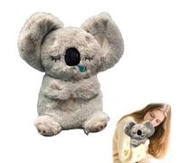 Worparsen Koala - Guérison émotionnelle à la demande, respiration à 5 vitesses et oreilles mobiles, en peluche koala ultra-douce imite les mouvements mature Gris
